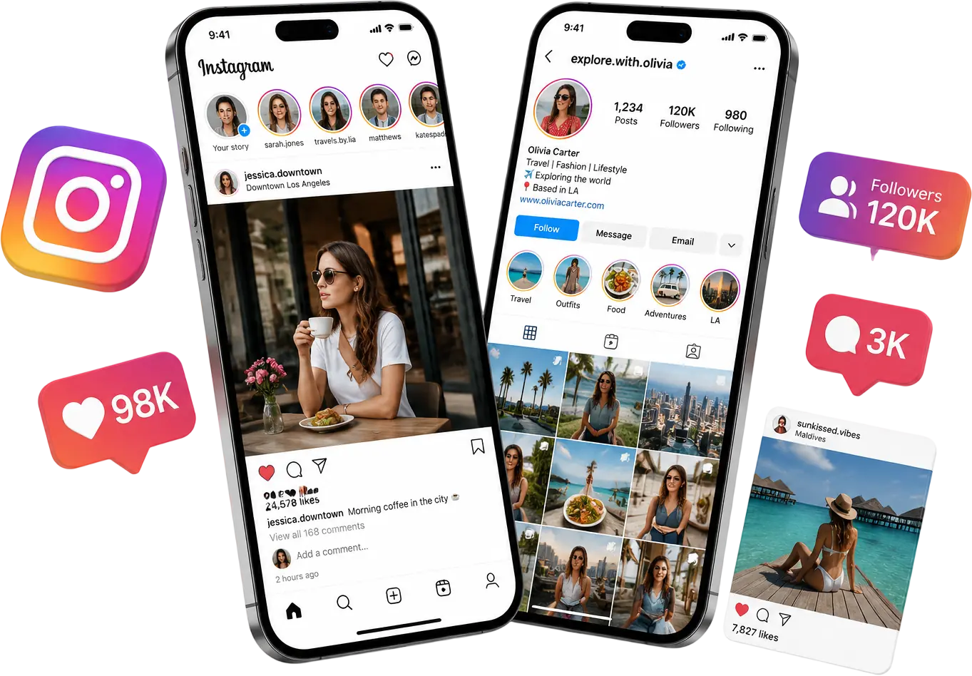 Instagram App 在云手机中运行的界面 mockup