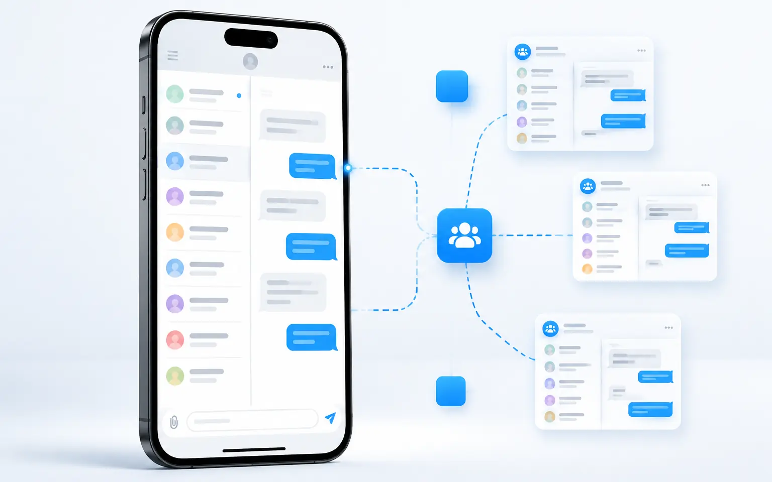 Telegram App 在云手机中运行的界面 mockup