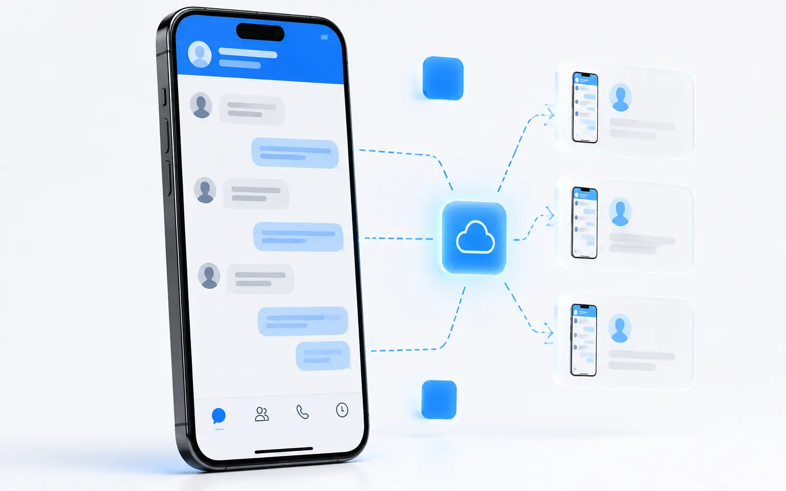 Zalo App 在云手机中运行的界面 mockup